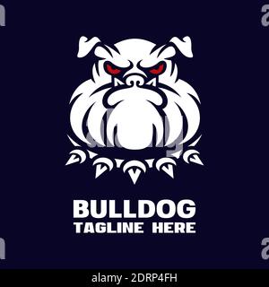 Logo della mascotte del cane bulldog moderno Illustrazione Vettoriale
