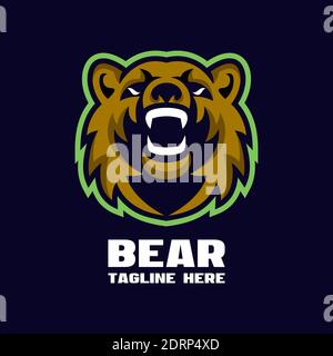 Logo moderno della mascotte dell'orso Illustrazione Vettoriale