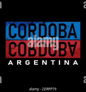 Cordova, Argentina. City Design Vector. LOGO T-SHIRT Illustrazione Vettoriale