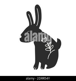 Il bambino manifesto per l'immagine di una famiglia di conigli in stile scandinavo. Foto Stock