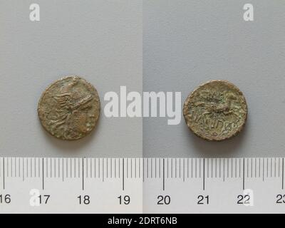 Re: Filippo V, Macedone, 221-179 a.C., moneta di Filippo V, 220–178 a.C., rame, 3.29 g, 3:00, 16 mm, fabbricato in Macedonia, greco, III-II secolo a.C., Numismatica Foto Stock