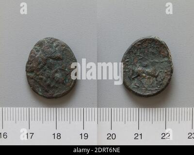 Re: Filippo V, Macedone, 221-179 a.C., moneta di Filippo V, 220–178 a.C., rame, 7.03 g, 12:00, 22 mm, fabbricato in Macedonia, greco, III-II secolo a.C., Numismatica Foto Stock