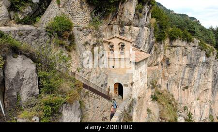 Santa Maria del Montrgony chiesa in Gombren, Ripolles, la Catalogna Foto Stock