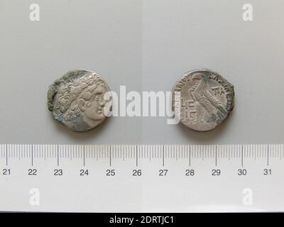 Righello: Tolomeo XIMint: Alessandria, Onorando: Cleopatra IV, Tetradrachm di Tolomeo XI di Alessandria, 101 a.C., Argento, 14.07 g, 12:00, 24.9 mm, Made in Alessandria, Egitto, Greco, II secolo a.C., Numismatica Foto Stock