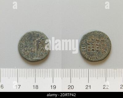 Governatore: Claudio, Imperatore di Roma, 10 a.C.-d.C. 54, governato d.C. 41–54, Righello: Nerone, Imperatore di Roma, Romano, d.C. 37–68, governato d.C. 54–68, Zecca: Filippi, moneta di Claudio, Imperatore di Roma; Nerone, Imperatore di Roma da Filippi, 41–68, rame, 3.95 g, 4:00, 18 mm, Made in Filippi, Macedonia, Roman, i secolo, Numismatica Foto Stock