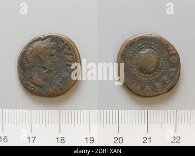 Dominatore: Domiziano, Imperatore di Roma, 51–96 d.C., governato 81–96, Zecca: Macedonia, moneta di Domiziano, Imperatore di Roma dalla Macedonia, 81–96, rame, 9.01 g, 22.7 mm, fabbricato in Macedonia, Romano, i secolo, Numismatica Foto Stock