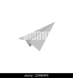 Icona, logo, icona del piano di carta grigio. Illustrazione vettoriale isolata su sfondo bianco Illustrazione Vettoriale