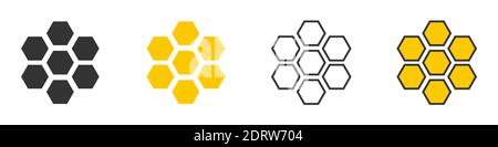 Illustrazione vettoriale del set a nido d'ape isolata su sfondo bianco. Illustrazione Vettoriale