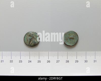 Re: Mitradati II, 123-88 a.C.: Parthia, Coin di Mitradati II di Parthia, 123–88 a.C., rame, 3.55 g, 2:00, 16.8 mm, fabbricato in Parthia, Parthiano, II-i secolo a.C., Numismatica Foto Stock