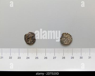 Menta: Bactria, moneta da Bactria, III secolo a.C., Argento, 0.88 g, 3:00, 13.9 mm, fatta in Bactria, greco, III secolo a.C., Numismatica Foto Stock