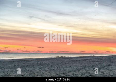 Tramonto a Coopers Beach a Southampton, New York Foto Stock