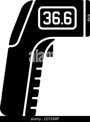 Icona glifo nero del termometro a infrarossi Illustrazione Vettoriale