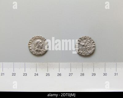 Governatore: Zoilos II, re Bactrio, governò 55–35 a.C. Mint: Taxila, India, 1 dracm di Zoilos II dall'India, ca. 75 a.C., Argento, 2.38 g, 12:00, 17.2 mm, Made in Taxila, India, Greco, i secolo a.C., Numismatica Foto Stock