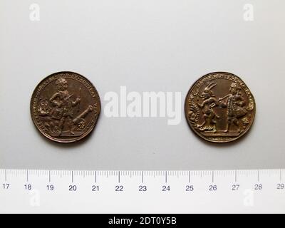 Onorand: Ammiraglio Edward Vernon, British, 1684–1757, Vernon Medal, Copper, 7.88 g, 6:00, 30.5 mm, made in London, England, British, 18th Century, Numismatica Foto Stock