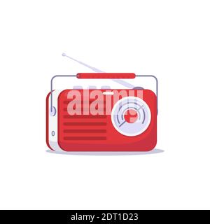 Autoradio retro rossa Illustrazione Vettoriale