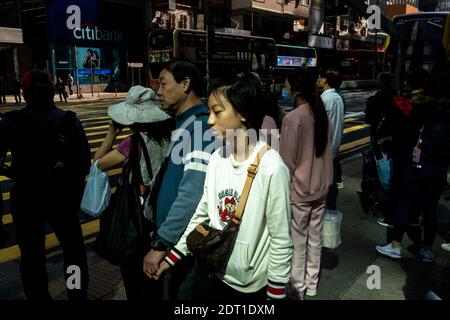 Illustrazione della vita quotidiana a Hong Kong. Illustrazione vie quotidienne à Hong Kong. Foto Stock