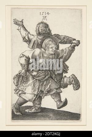 Artista: Albrecht Dürer, tedesco, 1471–1528, contadini danzanti, incisione, 11.8 × 7.4 cm (4 5/8 × 2 15/16 pollici), Made in German, XVI secolo, opere su carta - stampe Foto Stock