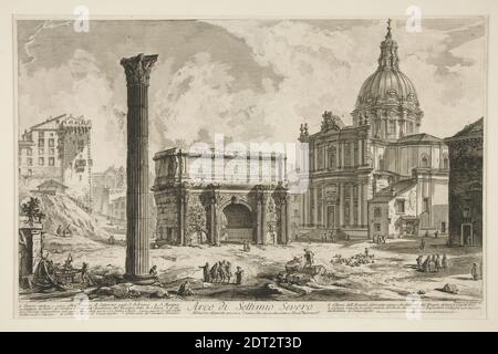 Artista: Giovanni Battista Piranesi, Italiano, 1720–1778, Arco di Settimio Severo, da veduto di Roma, incisione, platemark: 38 × 59.1 cm (14 15/16 × 23 1/4 in.), Made in Italy, Italiano, XVIII secolo, opere su carta - stampe Foto Stock