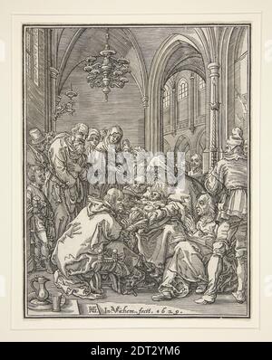 Artista: Christoffel van Sichem II, olandese, ca. 1581–1658, dopo: Hendrick Goltzius, olandese, 1558–1617, The Circumcision, Woodcut, foglio: 18.9 × 14.6 cm (7 7/16 × 5 3/4 in.), fabbricato in Olanda, olandese, XVII secolo, opere su carta - stampe Foto Stock