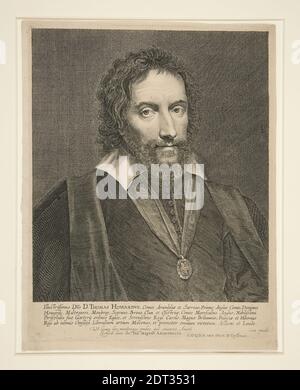 Incisore: Lucas Vorsterman il Vecchio, Fiammingo, 1595–1675, dopo: Anthony van Dyck, Fiammingo, 1599–1641, Ritratto di Thomas Howard, secondo conte di Arundel, dopo il 1634, incisione, platemark: 26 × 20.6 cm (10 1/4 × 8 1/8 pollici), Made in Fiandre, Fiandre, XVII secolo, opere su carta - stampe Foto Stock