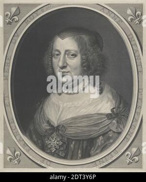 Artista: Robert Nanteuil, Francese, 1623–1678, Anne d’Autriche, Reine de France (Regina di Francia) (1601-1666), incisione, Francese, XVII secolo, opere su carta - stampe Foto Stock