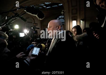 Avvocato di Franck Ribery, Carlo Alberto Brusa al processo di Zahia, in cui accusato il francese internazionale Franck Ribery e Karim Benzema ha iniziato Lunedi a Parigi, in Francia, 20 gennaio 2014. Foto di Nicolas Messyasz/ABACAPRESS.COM Foto Stock