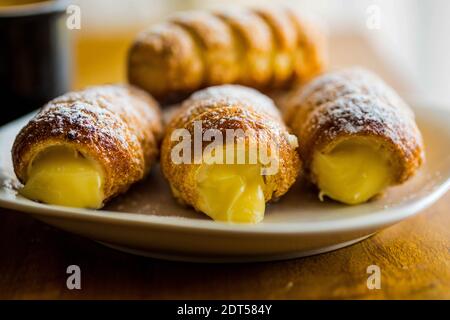 Primo piano di Canoli Foto Stock