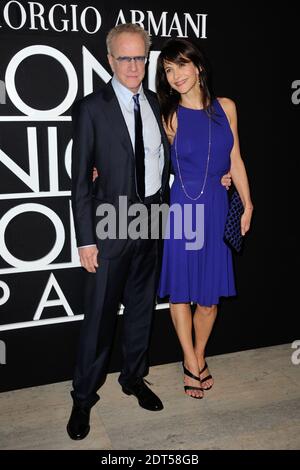 Christophe Lambert e Sophie Marceau partecipano alla mostra primaverile-estiva 2014 della collezione Haute-Couture di Giorgio Armani che si tiene al Palais de Tokyo di Parigi, Francia, il 21 gennaio 2014. Foto di Alban Wyters/ABACAPRESS.COM Foto Stock