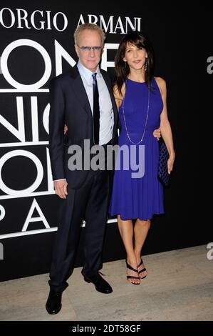 Christophe Lambert e Sophie Marceau partecipano alla mostra primaverile-estiva 2014 della collezione Haute-Couture di Giorgio Armani che si tiene al Palais de Tokyo di Parigi, Francia, il 21 gennaio 2014. Foto di Alban Wyters/ABACAPRESS.COM Foto Stock