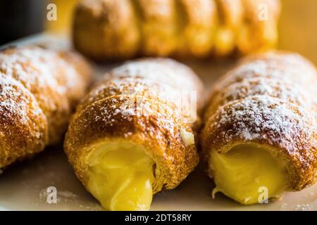 Primo piano di Canoli Foto Stock