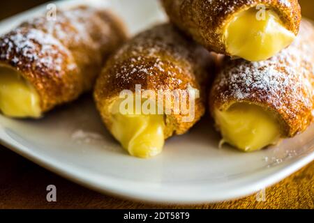 Primo piano di Canoli Foto Stock