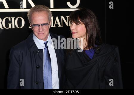 Christophe Lambert e Sophie Marceau partecipano alla mostra primaverile-estiva 2014 della collezione Haute-Couture di Giorgio Armani che si tiene al Palais de Tokyo di Parigi, Francia, il 21 gennaio 2014. Foto di Audrey Poree/ABACAPRESS.COM Foto Stock