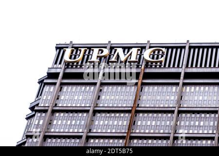 L'UPMC firma sull'edificio di Pittsburgh. Foto Stock