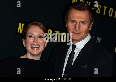 Julianne Moore e Liam Neeson partecipano alla prima francese del film 'NON STOP' tenuto al Gaumont Opera Cinema di Parigi, Francia, il 27 2014 gennaio. Foto di Nicolas Genin/ABACAPRESS.COM Foto Stock