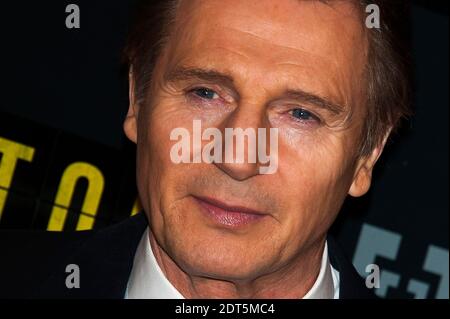 Liam Neeson partecipa alla prima francese del film 'NON STOP' tenuto al Gaumont Opera Cinema di Parigi, Francia, il 27 2014 gennaio. Foto di Nicolas Genin/ABACAPRESS.COM Foto Stock