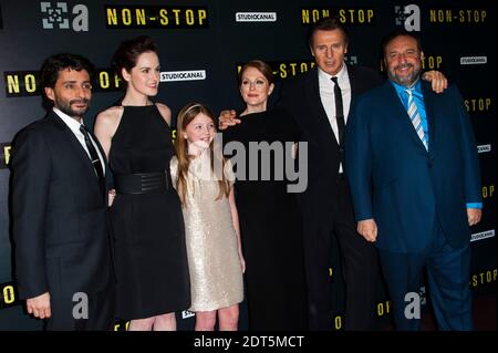 Julianne Moore e Liam Neeson partecipano alla prima francese del film 'NON STOP' tenuto al Gaumont Opera Cinema di Parigi, Francia, il 27 2014 gennaio. Foto di Nicolas Genin/ABACAPRESS.COM Foto Stock