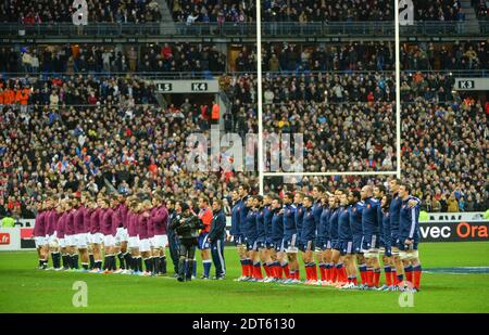 Team Francese durante il RBS Six Nations Rugby Championship 2014, Francia vs Inghilterra vs Francia allo stadio Stade de France nella periferia di Saint-Denis a Parigi, Francia, il 1 febbraio 2014. Foto di Christian Liegi/ABACAPRESS.COM Foto Stock