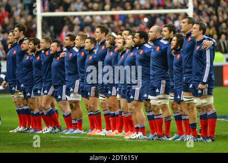 Team Francese durante il RBS Six Nations Rugby Championship 2014, Francia vs Inghilterra vs Francia allo stadio Stade de France nella periferia di Saint-Denis a Parigi, Francia, il 1 febbraio 2014. Foto di Christian Liegi/ABACAPRESS.COM Foto Stock