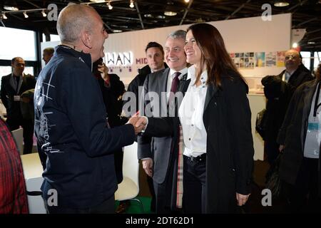 Ministro francese della Cultura e della comunicazione, Aurele Filippetti durante il MIDEM 2014 a Cannes, Francia, il 2 febbraio 2014. Foto di Nicolas Briquet/ABACAPRESS.COM Foto Stock