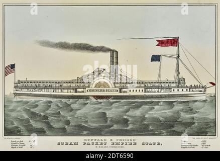 Artist: Nathaniel Currier, American, 1813–1888, Buffalo e Chicago Steam Packet Empire state, litografia, made in United States, American, 19th Century, Works on Paper - Prints Foto Stock