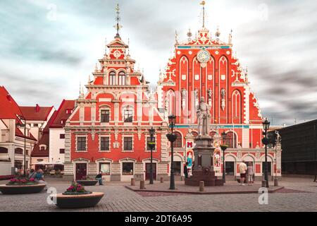 Casa dei Blackheads nel centro storico di riga, Lettonia. Foto Stock