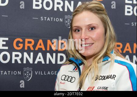 Tessa Worley durante le Olimpiadi invernali di Sochi, evento di presentazione dei medalisti francesi a le Grand Bornand, Francia, il 25 febbraio 2014. Foto di Gilles Bertrand/ABACAPRESS.COM Foto Stock