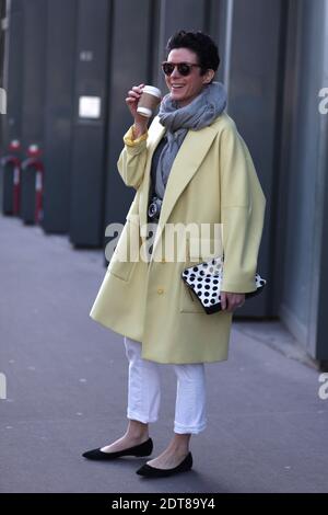 Garance Dore in arrivo per Kenzo Autunno/Inverno 2014-2015 spettacolo "Ready-to-wear" tenuto a Quai d'Austerlitz, Parigi, Francia il 2 marzo 2014. Foto di Marie-Paola Bertrand-Hillion/ABACAPRESS.COM Foto Stock