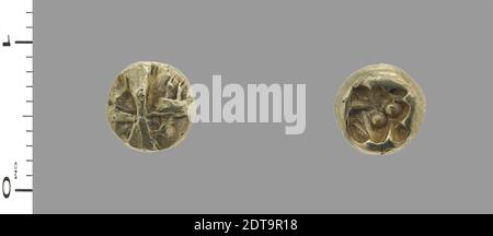 1/24 Stater da Ionia, ca. 600 a.C., electrum, 0.57 g, 7 mm, prodotto in Ionia, greco, VII-VI secolo a.C., Numismatica Foto Stock