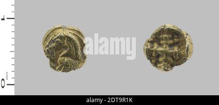 1/24 Stater da Ionia, ca. 600–500 a.C., electrum, 0.57 g, 8 mm, prodotto in Ionia, greco, VI secolo a.C., Numismatica Foto Stock