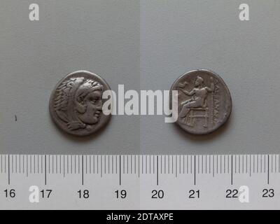 Re: Filippo III, re di Macedonia, ca. 359–317 a.C., governato 323–317 a.C.: Sardis, 1 dracmo di Filippo III, Re di Macedonia di Sardi, 323–319 a.C., Argento, 4.12 g, 12:00, 16.7 mm, fabbricato in Sardi, Lidia, Greco, IV secolo a.C., Numismatica Foto Stock