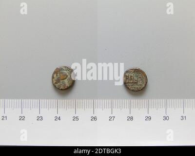 Governatore: Orode i, re di Partia, governò ca. 85–80 B.C., Zecca: Partia, moneta di Orode i, re di Partia da Partia, 80–75 a.C., rame, 3.95 g, 20 mm, 1:00, fabbricato in Partia, Parthiano, i secolo a.C., Numismatica Foto Stock