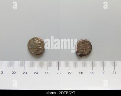 Re: Vologases i, re Parthiano 51-78, Zecca: Seleucia ad Tigrim, moneta di Vologases i, re Parthiano di Seleucia ad Tigrim, d.C. 51–78, rame, 3.36 g, 16.4 mm, fabbricato in Seleucia ad Tigrim, Mesopotamia, Parthian, i secolo d.C., Numismatica Foto Stock