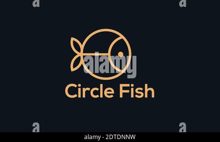 disegno del logo circle fish Illustrazione Vettoriale