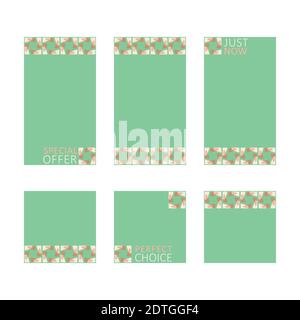Cornici vettoriali decorative moderne. Modelli di design modificabili per Web, social media, promo, annunci, banner, ecc. Illustrazione Vettoriale